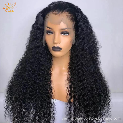 Sunlight curly unprocessed woman hair virgin brazilian virgin human hair raw curly hair pre pluck lace wig